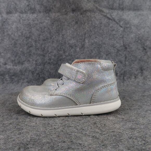 Stride Rite Shoes Kids 7 Boots Quinn Leather Iridescent Toddler Baby Comfort SRT - Picture 5 of 14